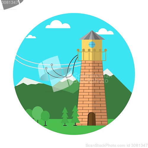 Image of Flat colored vector icon for rope jumping
