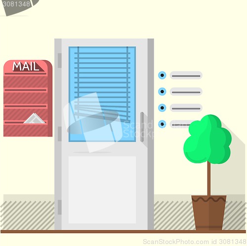 Image of Flat vector illustration of office doors