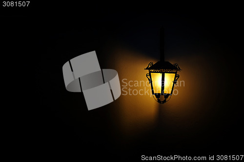 Image of Lit Classic Lamp Post