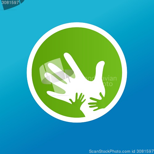 Image of children and father hands together