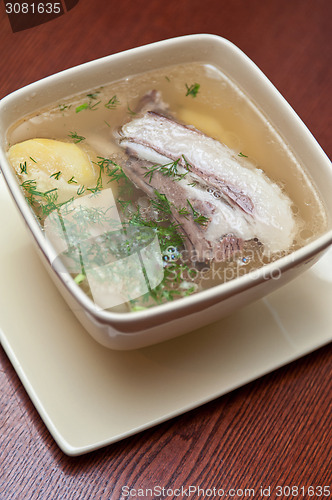 Image of soup with lamb meat