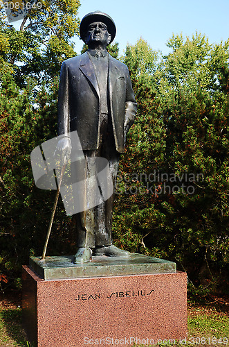 Image of JARVENPAA, FINLAND – SEPTEMBER 04, 2013: Bronze statue of Finn