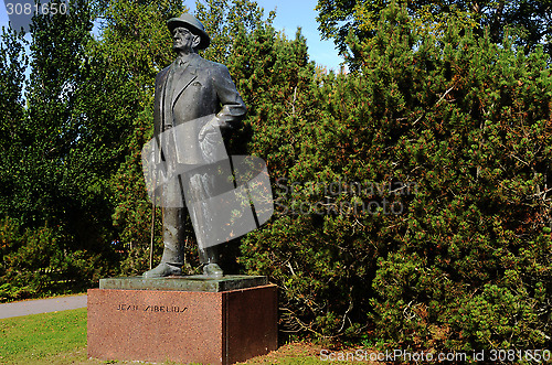 Image of JARVENPAA, FINLAND – SEPTEMBER 04, 2013: Bronze statue of Finn