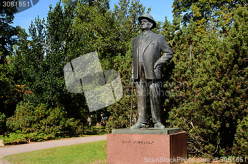 Image of JARVENPAA, FINLAND – SEPTEMBER 04, 2013: Bronze statue of Finn