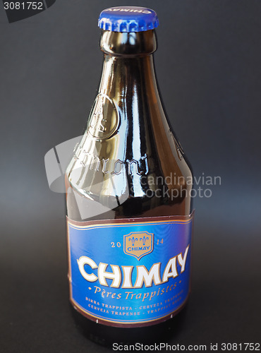 Image of Chimay blue beer bottle