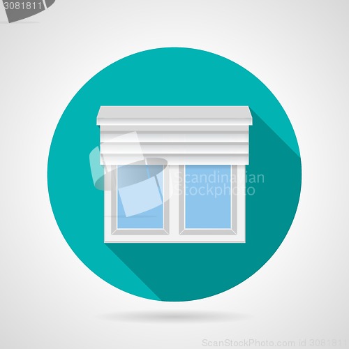 Image of Window with up shutters flat vector icon