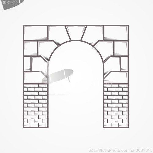 Image of Flat line vector icon for archway