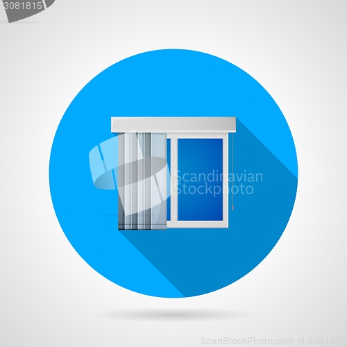 Image of Flat vector icon for window with vertical louvers