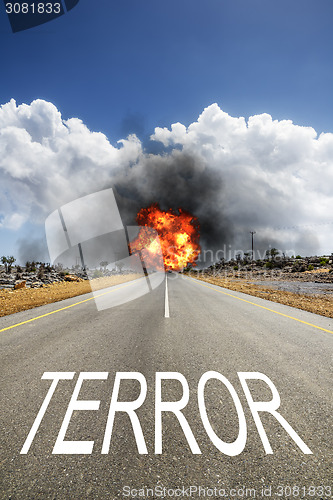 Image of road with text TERROR