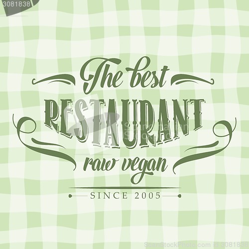 Image of retro raw vegan  restaurant poster