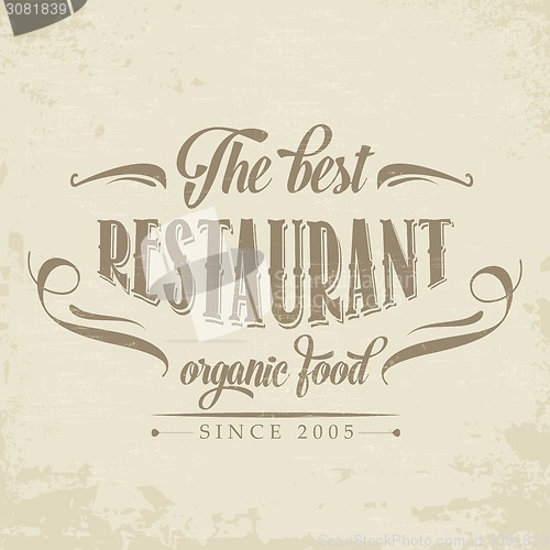 Image of retro organic food  restaurant poster
