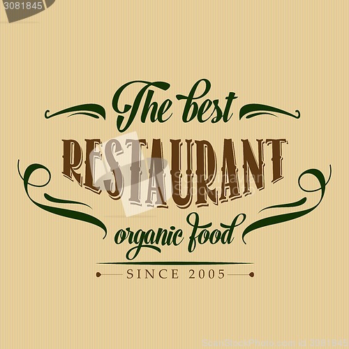 Image of retro organic food  restaurant poster