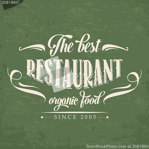 Image of retro organic food  restaurant poster