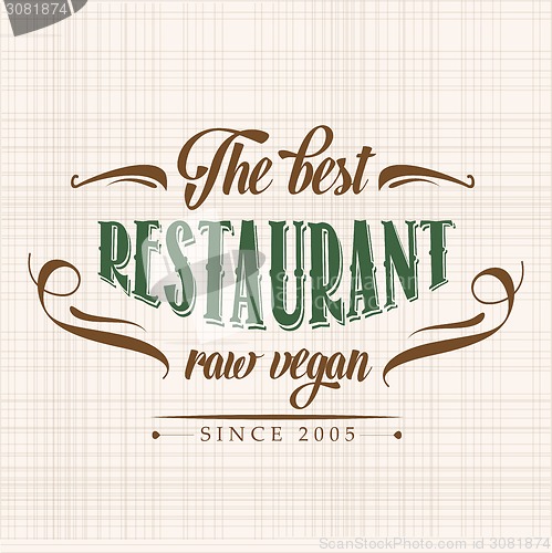 Image of retro raw vegan  restaurant poster