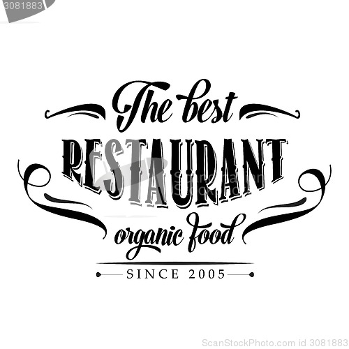Image of retro organic food  restaurant poster