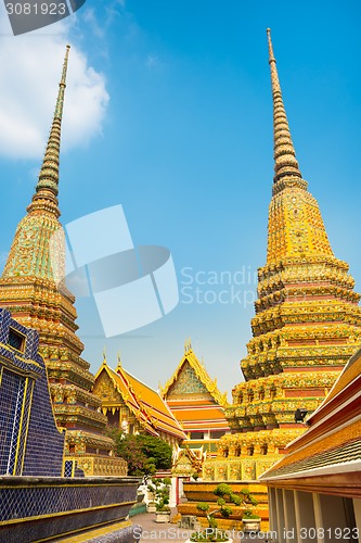 Image of Pagodas of Wat Pho temple in Bangkok, Thailand