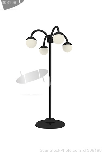 Image of Street lamp with 4 bulbs