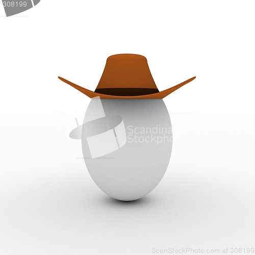 Image of Egg in cowboy hat