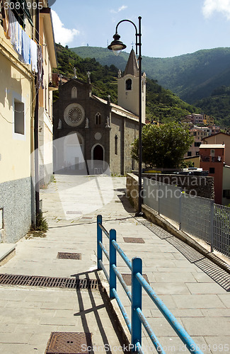 Image of View of a church in cinqueterre area