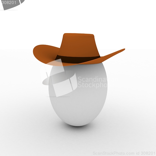 Image of Egg in cowboy hat