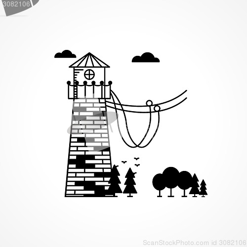 Image of Black vector icon for rope jumping