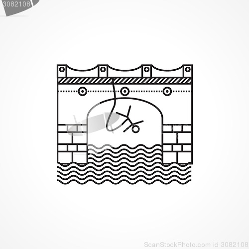 Image of Black line vector icon for rope jumping