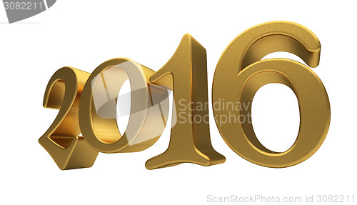 Image of Gold 2016 lettering isolated