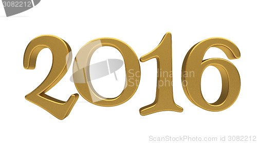 Image of Gold 2016 lettering isolated