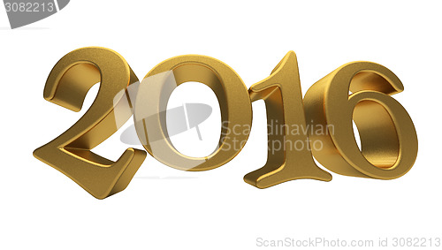 Image of Gold 2016 lettering isolated