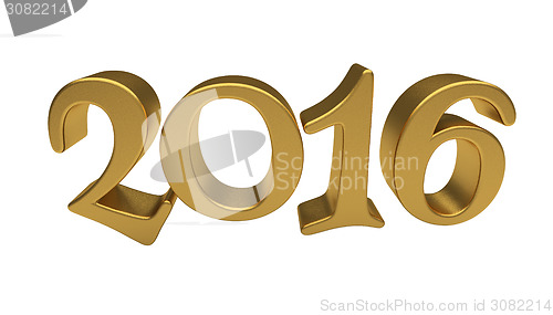 Image of Gold 2016 lettering isolated