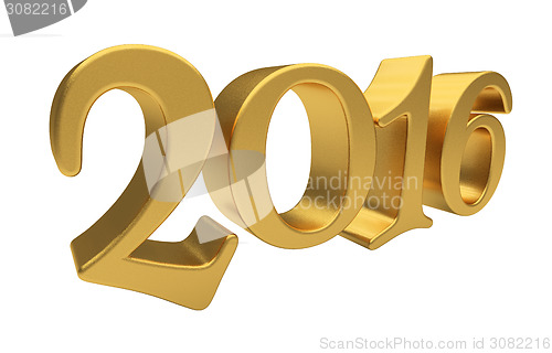 Image of Gold 2016 lettering isolated