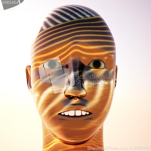 Image of young woman in carnival mask 