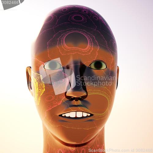 Image of young woman in carnival mask 