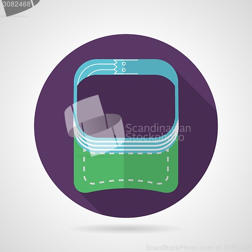 Image of Flat round vector icon for sport visor