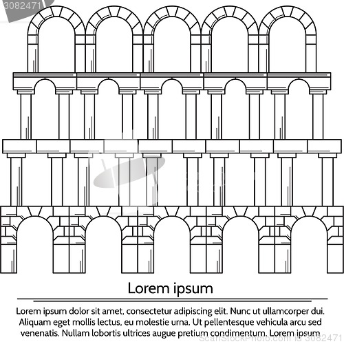 Image of Vector illustration of line design arch structure