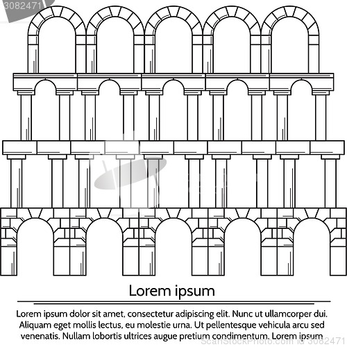 Image of Vector illustration of line design arch structure