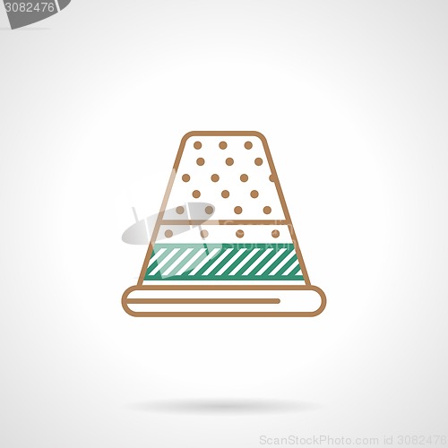Image of Flat line icon for sewing. Thimble