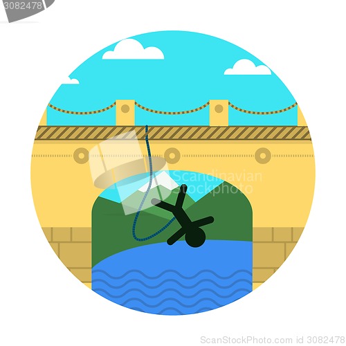 Image of Flat vector icon for extreme sport. Rope jumping.