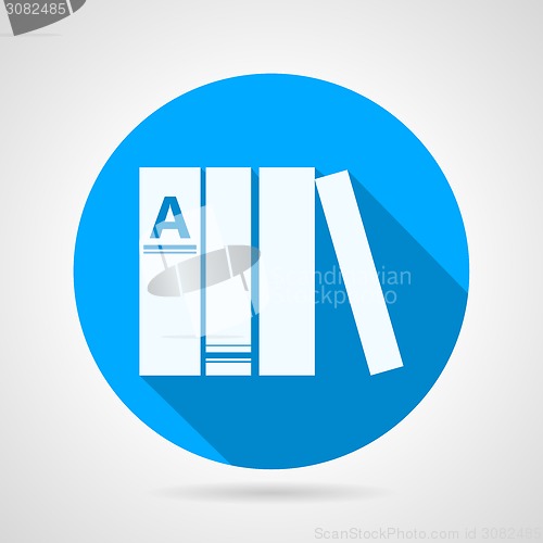 Image of Flat round vector icon for books