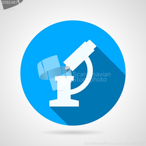 Image of Flat round vector icon for microscope