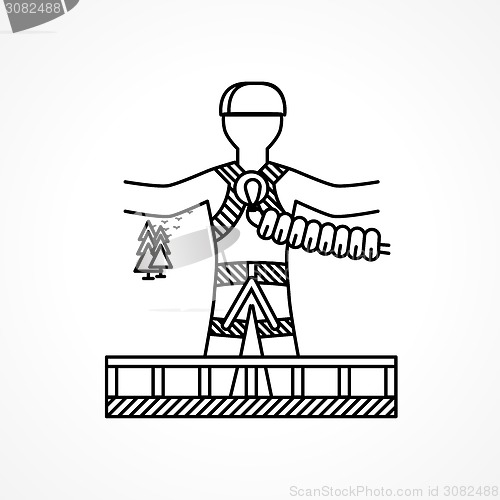 Image of Abstract vector icon for extreme sport. Rope jumper.