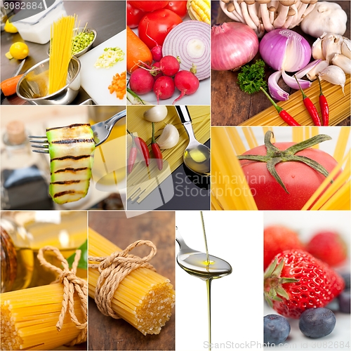 Image of healthy Vegetarian vegan food collage
