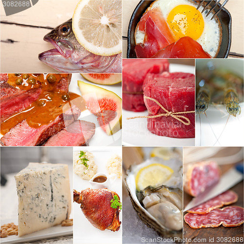 Image of high protein food collection collage