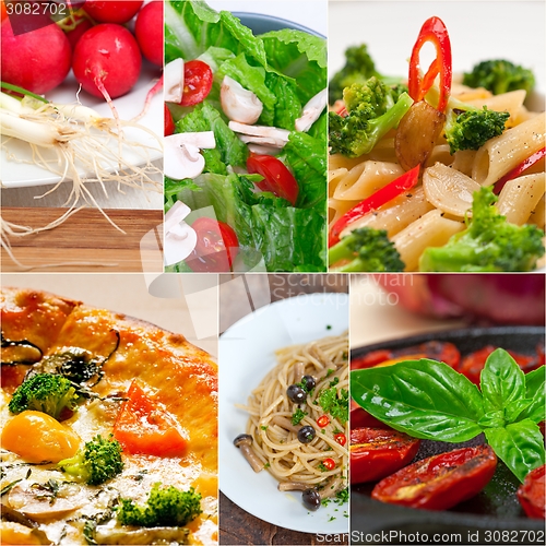 Image of healthy Vegetarian vegan food collage