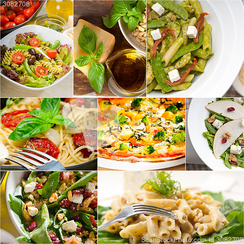 Image of healthy and tasty Italian food collage