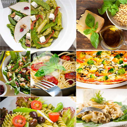 Image of healthy and tasty Italian food collage