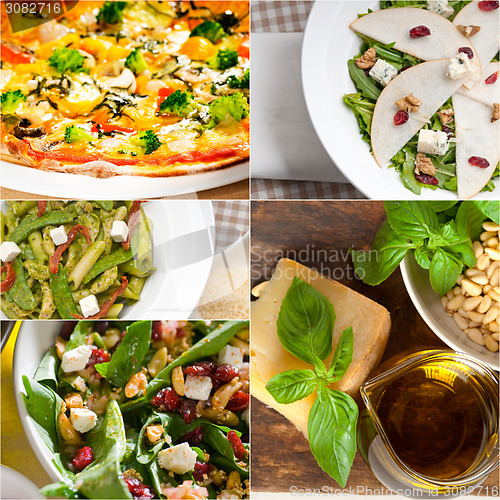 Image of healthy and tasty Italian food collage