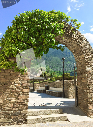 Image of Stone arch in the historic center of Andorra La Vella