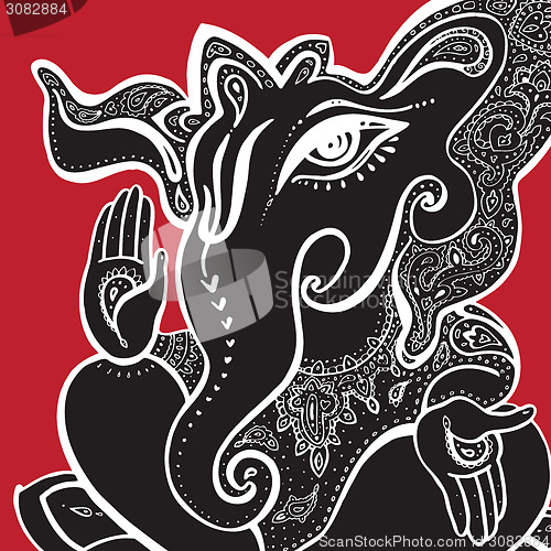 Image of Ganesha Hand drawn illustration.