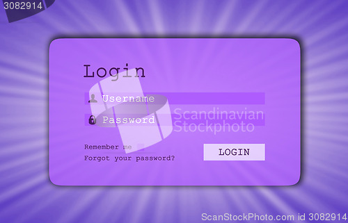 Image of Login interface - username and password